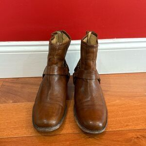 Frye Womens Brown Phillip Harness 76870 Leather Round Toe Zip Boots Size 8B